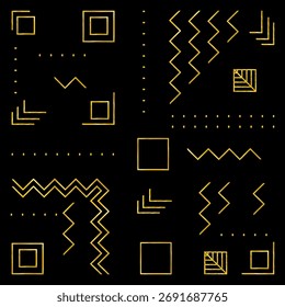Patrón geométrico dorado sin costuras hecho en Vector. Elementos abstractos simples.  Fácil de usar para textiles, papel, paquete, Fondo de pantalla, papel de embalaje. 