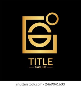 Geometrische Goldene Form Logo - Ein modernes und luxuriöses Logo-Design mit einer geometrischen Form in goldener Farbe, perfekt für Unternehmen und Marken, die Eleganz und Raffinesse vermitteln möchten.