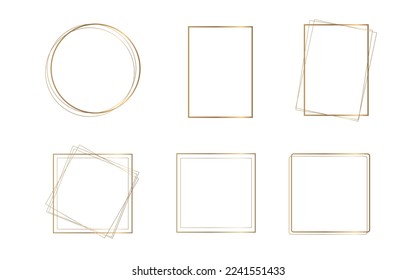 geometric golden square shape frames