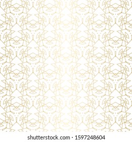 Geometric golden texture pattern. Abstract endless modern design background. Vector illustration eps 10.