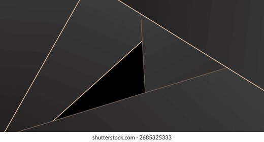 Forma de padrão listrado amarelo dourado geométrico no plano de fundo preto e cinza escuro. Textura de papel de parede preto escuro em camadas.

