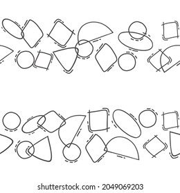 geometric google line shapes seamless patterns. Hipster fashion. Abstract jumble textures. Black white. Triangle. printing, website, fabric, poster, cards. figures are arranged in lines minimalistic