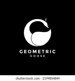 diseño geométrico del logotipo de cisne de oca