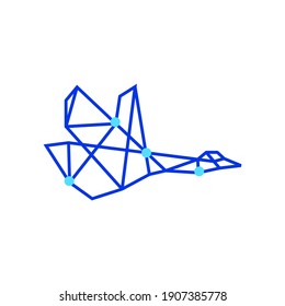 geometric goose tech monoline polygonal line logo vector icon illustration