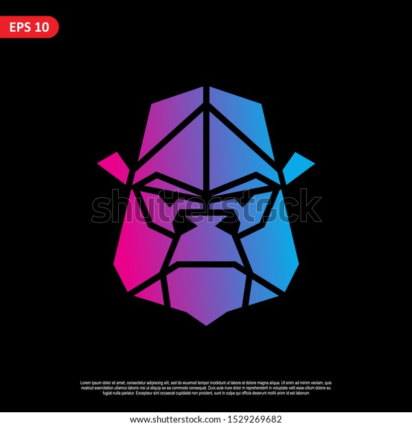 Geometric Gorilla Logo Simple Modern Icon Stock Vector (Royalty Free