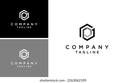 geometric GP letter logo PG monogram abstract vector idea