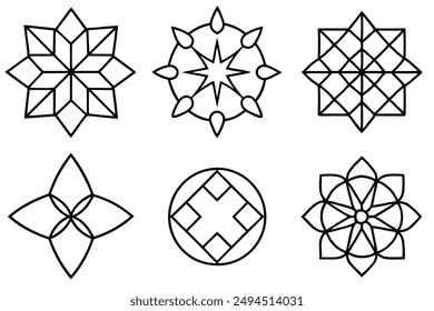 Geometric Grace Pattern line art intricate minimalist illustration