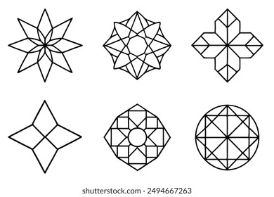 Geometric Grace Pattern line art stylish geometric motif drawing