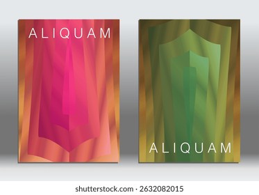 Geometric Gradient Abstract Cover Background. Modern Graphic Shape 3d Line Poster. Music Vector Design Banner Template. MInimalist Technology Futuristic Neon Event Layout. Corporate Party Presentation