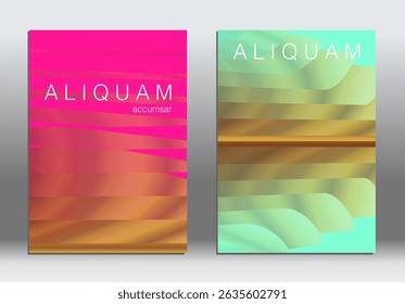 Geometric Gradient Abstract Cover Background. Modern Graphic Shape 3d Line Poster. Music Vector Design Banner Template. MInimalist Technology Futuristic Neon Event Layout. Corporate Party Presentation