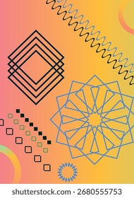 Geometric gradient background with dynamic shapes. abstract cover design. Vector illustration