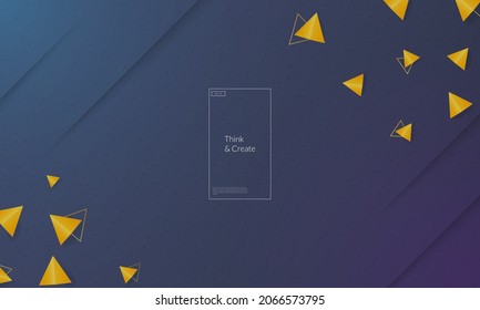 Geometric gradient background. with triangular ornaments. Composition of vector dynamic shapes. Eps 10