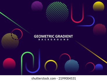Geometric gradient colorful vector background, Modern geometric background
