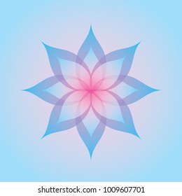 Geometric Gradient Flower in Blue Shade