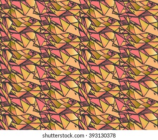 Geometric gradient  hand draw ink patterns . Colorful abstract trend  gradiend mosaic backgrounds. Vector illustration  in shades of pink and green.