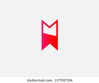 Geometric gradient logo letter M icon for web site
