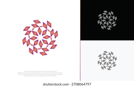 Geometrischer Farbverlauf Mandala Logo Modernes abstraktes Symbol