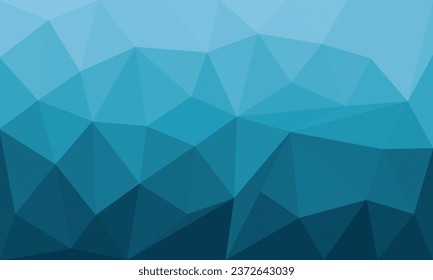 Geometrisches Gefälle auf blauem Hintergrund mit dreieckigem Polygon. Moderne abstrakte, Low-Poly-Muster-Vektorvorlage.
