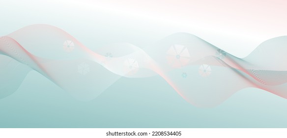 Flores pálidas de gradiente geométrico de triángulos con líneas onduladas. Ilustración abstracta vectora para web, afiches, presentación.