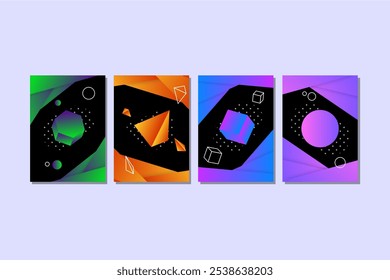 Geometric gradient shapes covers vector design in eps 10