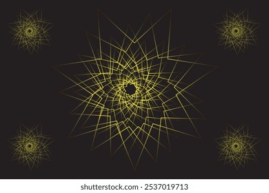 Geometric gradient star design on black background