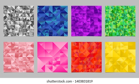 Geometric gradient triangular background set - abstract  vector graphic designs