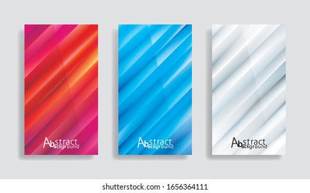 Geometric gradients abstract background template design set. 