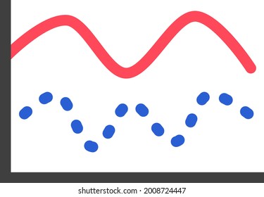 Geometric graph, illustration, vector on a white background.