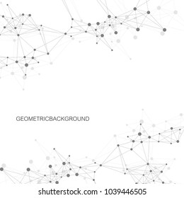 Geometric graphic background communication. Big data complex with compounds. Perspective backdrop. Minimal array. Digital data visualization. Scientific cybernetic vector illustration