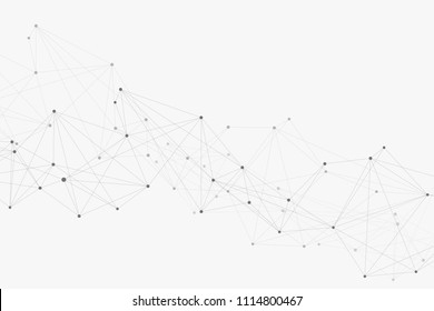 Geometric graphic background communication. Global network connections. Wireframe complex with compounds. Perspective backdrop. Digital data visualization. Scientific cybernetic vector.