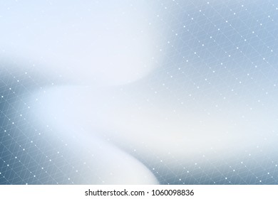 Geometric graphic background with connected lines and dots. Scientific cybernetic particle compounds. Minimal array. Lines plexus. Chemical surface pattern. Vector illustration