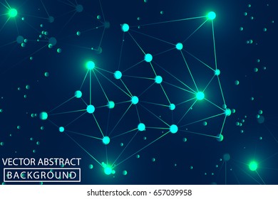 Geometric graphic background. Internet connection, abstract sense of science and technology graphic design. Low poly vector background. Business concept.