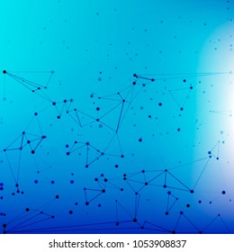 Geometric graphic background molecule and communication. Connected lines with dots. Minimalism chaotic illustration background. Concept of the science, chemistry, biology, medicine, technology.