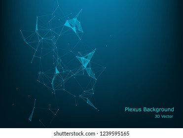 Geometric graphic background molecule and communication. Big data complex with compounds. Perspective backdrop. Minimal array. Digital data visualization. Scientific cybernetic vector illustration