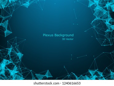 Geometric graphic background molecule and communication. Big data complex with compounds. Lines plexus, minimal array. Digital data visualization. Scientific cybernetic vector illustration