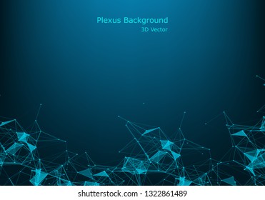 Geometric graphic background molecule and communication. Big data complex with compounds. Perspective backdrop. Minimal array Big data. Digital data visualization. Scientific vector illustration