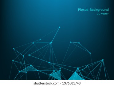 Geometric graphic background molecule and communication. Big data complex with compounds. Perspective backdrop. Minimal array Big data. Digital data visualization. Scientific vector illustration
