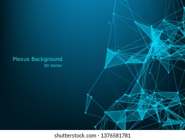 Geometric graphic background molecule and communication. Big data complex with compounds. Perspective backdrop. Minimal array Big data. Digital data visualization. Scientific vector illustration