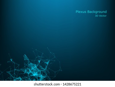 Geometric graphic background molecule and communication. Big data complex with compounds. Perspective backdrop. Minimal array Big data. Digital data visualization. Scientific vector illustration