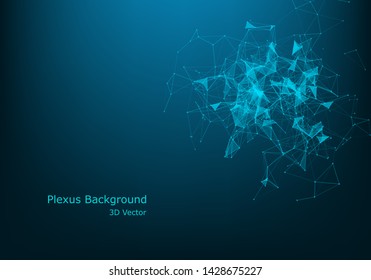 Geometric graphic background molecule and communication. Big data complex with compounds. Perspective backdrop. Minimal array Big data. Digital data visualization. Scientific vector illustration