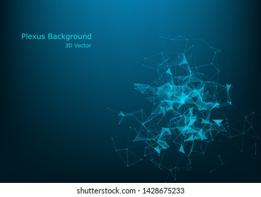 Geometric graphic background molecule and communication. Big data complex with compounds. Perspective backdrop. Minimal array Big data. Digital data visualization. Scientific vector illustration