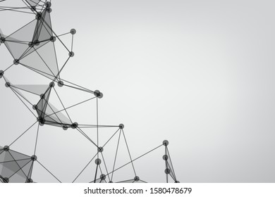 Geometric graphic background molecule and communication. Minimalism chaotic illustration. Concept of the science, chemistry, biology, medicine. Background Technology connecting dots and line.