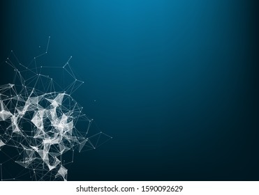Geometric graphic background molecule and communication. Big data complex with compounds. Perspective backdrop. Minimal array. Digital data visualization. Scientific cybernetic vector illustration