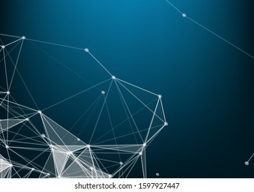 Geometric graphic background molecule and communication. Big data complex with compounds. Lines plexus, minimal array. Digital data visualization. Scientific cybernetic vector illustration