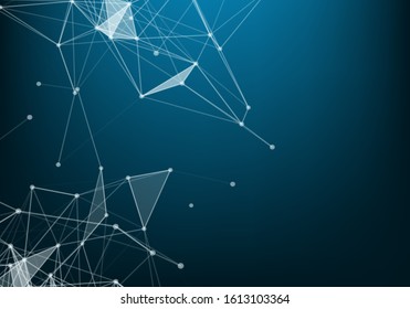 Geometric graphic background molecule and communication. Big data complex with compounds. Perspective backdrop. Minimal array Big data. Digital data visualization. Scientific vector illustration