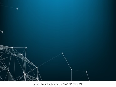 Geometric graphic background molecule and communication. Big data complex with compounds. Perspective backdrop. Minimal array Big data. Digital data visualization. Scientific vector illustration