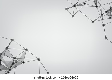 Molécula de fondo geométrica gráfica y comunicación. Ilustración caótica minimalista. Concepto de ciencia, química, biología, medicina. Tecnología de fondo conectando puntos y líneas.