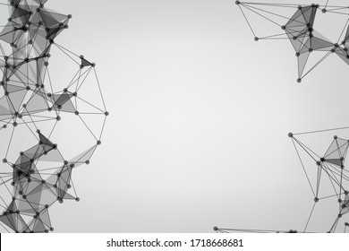 Geometric graphic background molecule and communication. Minimalism chaotic illustration.  Background Technology connecting dots and line.