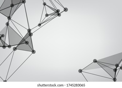Geometric graphic background molecule and communication. Minimalism chaotic illustration. Concept of the science, chemistry, biology, medicine. Background Technology connecting dots and line.