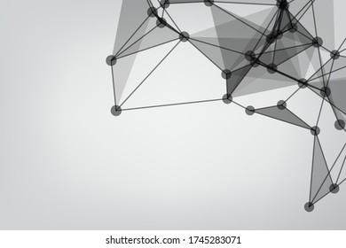Geometric graphic background molecule and communication. Minimalism chaotic illustration. Concept of the science, chemistry, biology, medicine. Background Technology connecting dots and line.